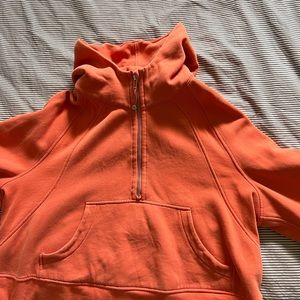 Cropped Half Zip Scuba Hoodie